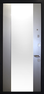 Металлическая дверь с зеркалом и МДФ шпон ДЗ-5