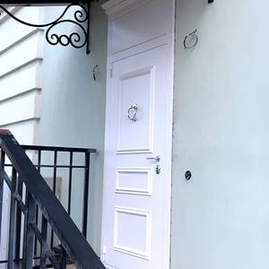 Белая дверь с металлофиленкой
