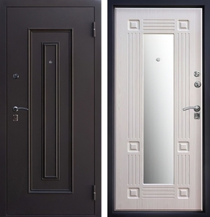 Дверь с отделкой МДФ и зеркалом ДЗ-14