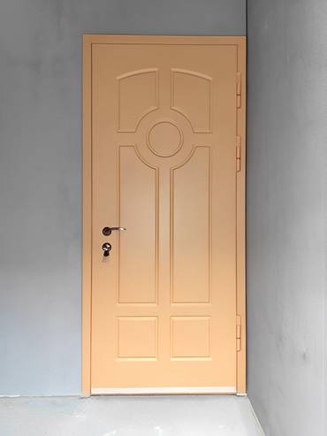 Дверь с порошковым напылением с рисунком на металле