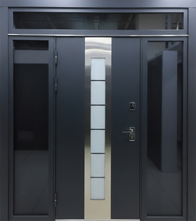 Входная остекленная группа с терморазрывом и порошковым черным окрашиванием