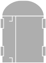 Конструкция арочной двустворчатой  двери